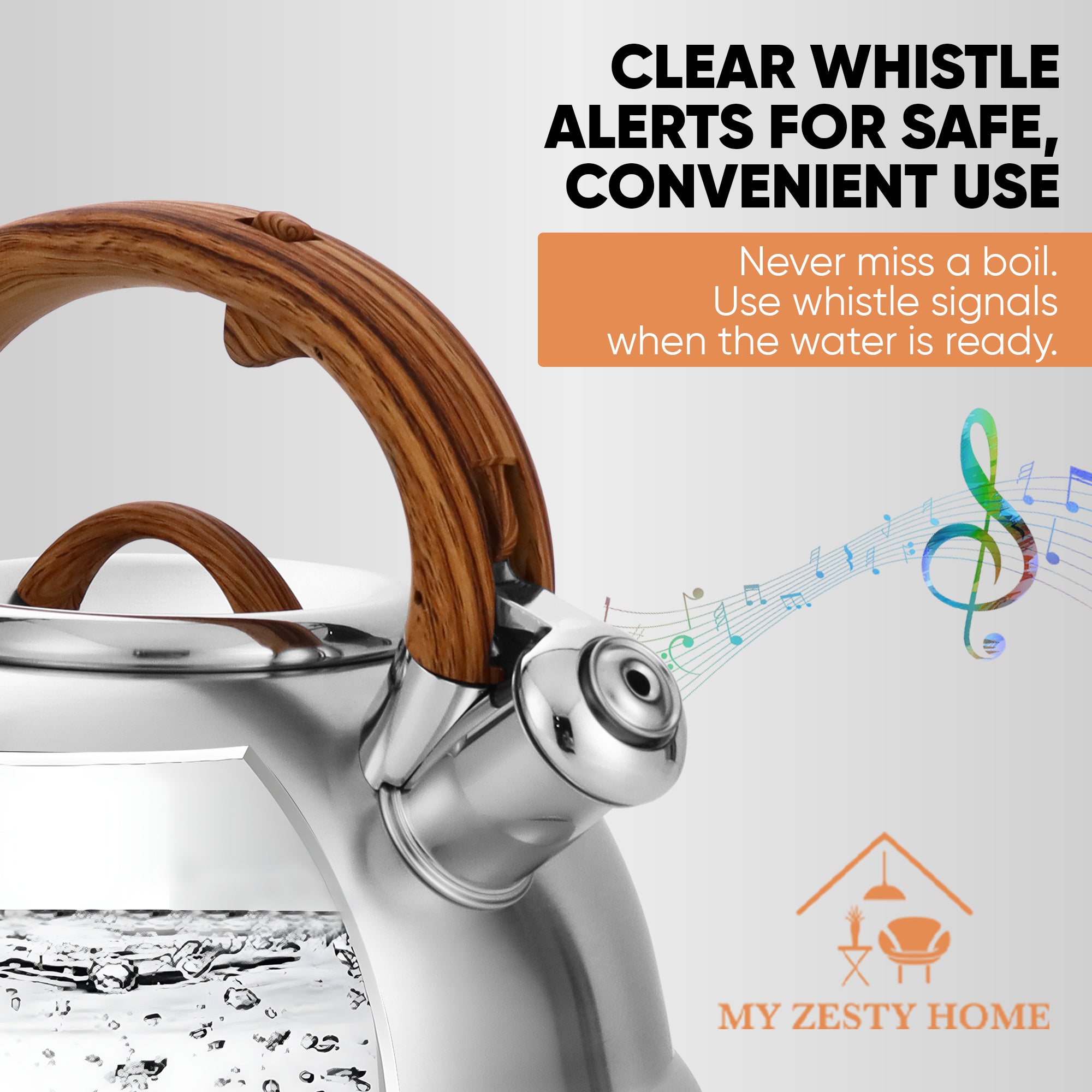 The Everyday Kettle Whistling Stovetop, Mirror-Finish Stainless Steel